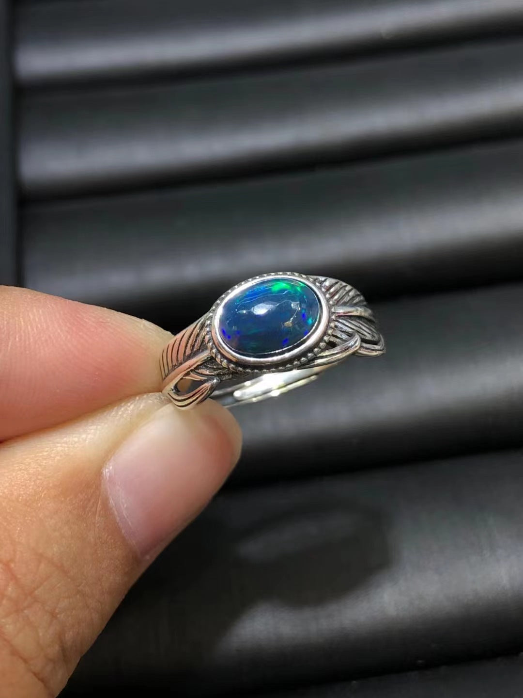 Colorful Retro Style Opal Ring