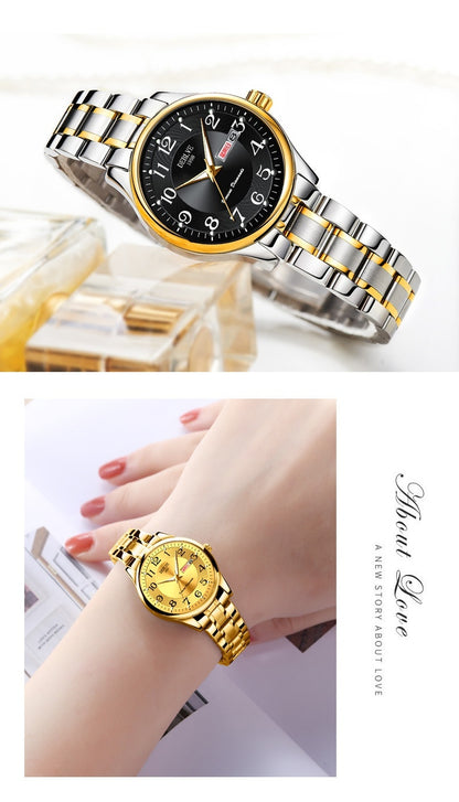 Double Calendar Luminous Waterproof Watch