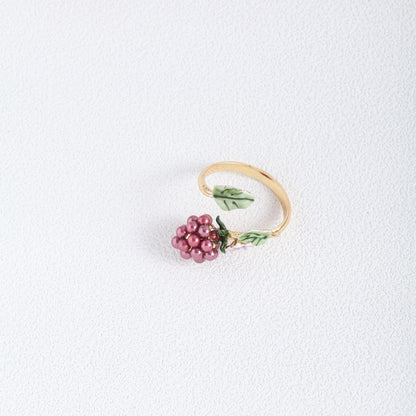 Purple Pearl Raspberry Flower Ring