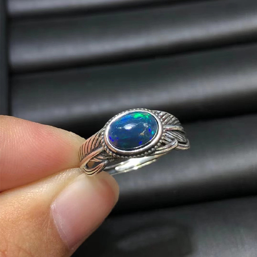 Colorful Retro Style Opal Ring