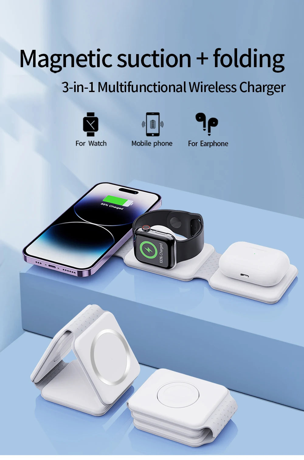 Magnetic Portable Wireless Charger Pad