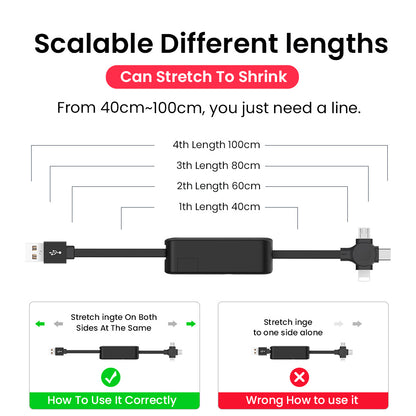 Retractable USB Cable Charging Data