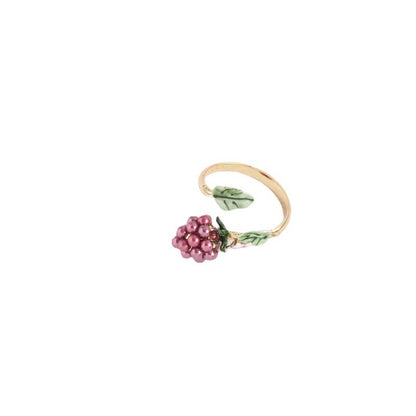 Purple Pearl Raspberry Flower Ring