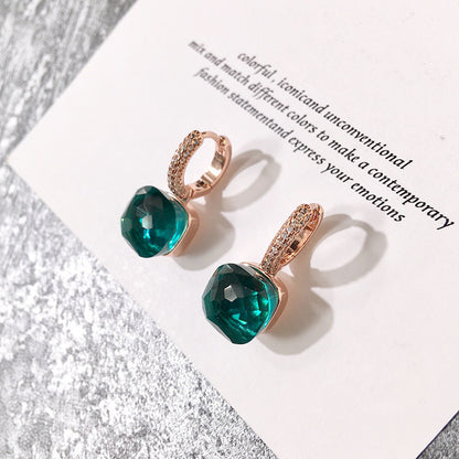 Candy Color Earrings Zircon Crystal